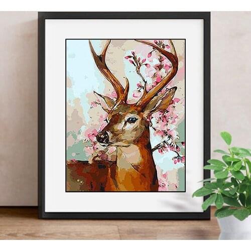Cross Stitch Resin 5D DIY Diamond Embroidery Animal Full Square Diamond Painting Deer Rhinestone Mosaic Home Decor