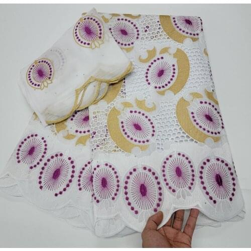 High quality swiss voile lace african cotton fabric embroidery dry lace with stones nigerian 5+2 yards/lot wedding HLC247