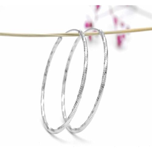 Somi l ia 100% 925 Sterling Silver 30-50mm Big Circle Hoop Earring for Woman Fashion Simple Classic 925 Silver Fine Jewelry Gift