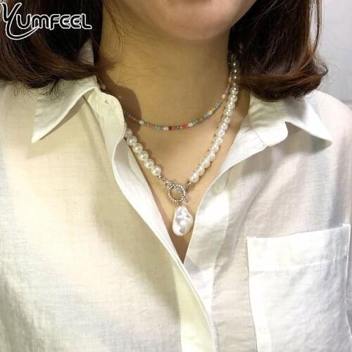 Yumfeel Brand New Imitaiton Baroque Shape Pearl Necklaces Women Jewelry Gifts