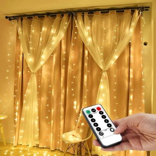 100/200/300 Bulbs LED Fairy Lights Remote Control USB Twinkle String Light Holiday Decoration For Home Curtain Lamp Window Wall