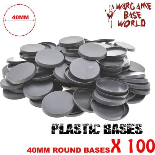 100 pcs 40mm round Plastic bases for miniatures