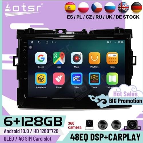 128G Carplay Android 10 Player For TOYOTA PREVIA 2006 2007 2008 2009 2010 2011 2012 GPS NAvigation Car Radio Receiver Head Unit