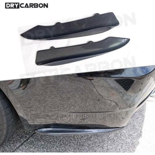 2Pcs Carbon Fiber Rear Bumper Side Splitters Fins Flaps Spoiler for BMW 3 Series E92 E93 M3 2009- 2012 K Style FRP Bumper Aprons