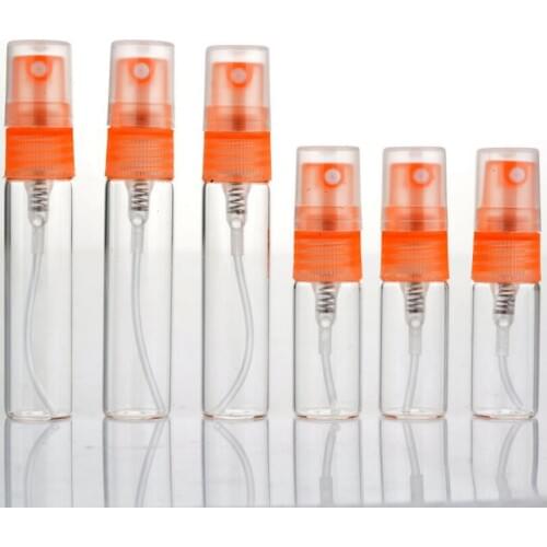 2017 New Wholesale 3ML 5ML portable transparent glass spray perfume bottle Cosmetic Container