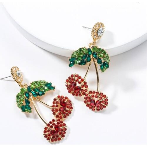 Acrylic Cherry Earrings Romantic 2019 Women Earring Female Dangle Jewelery Street Holiday Summer Beach Cool Fruit Party Gift
