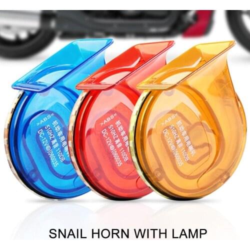 12V 110DB Motorcycle Horn Snail Air Horn With Lamp Auto Speaker Alarm Signal For Car Motorcycle Truck Boat