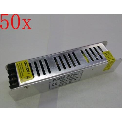 FREE DHL/CDEK 50pcs/lot 60W 5A 12V Switching Power Supply transformer, Input AC110/170V~240V,Output DC12V small type