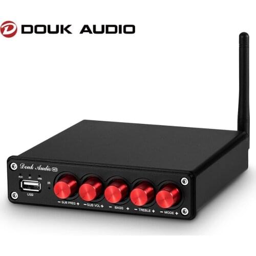 Douk Audio M3 2.1 Channel Subwoofer Bluetooth 5.0 Stereo Audio Digital Power Amplifier Receiver USB Player Bass Tone Control