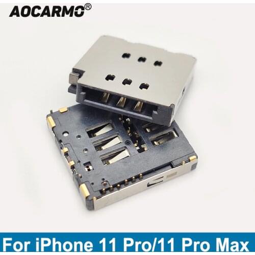 Aocarmo Dual / Single Sim Card Tray Socket Reader Holder Slot Socket Flex Cable Repair Parts For iPhone 11 Pro / 11Pro Max