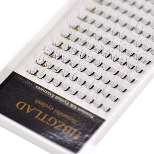 HBZGTLAD New 8D Russian Volume Eyelashes Extension long Stem Pre made Fans C/D/DD curl Mink Lash Eyelash Individual Extensions