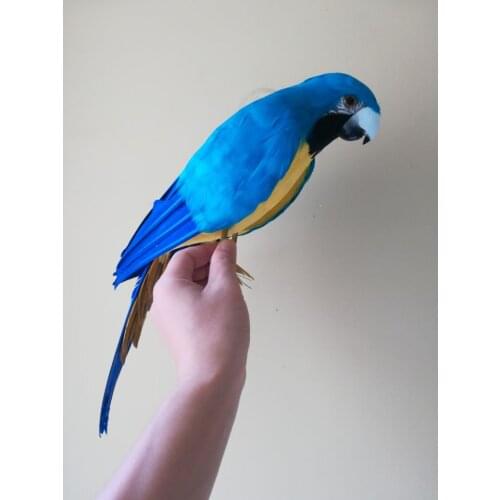 Foam& feathers simulation bird large 45cm blue feathers parrot want-to-open wings parrot, home garden party decoration gift b178