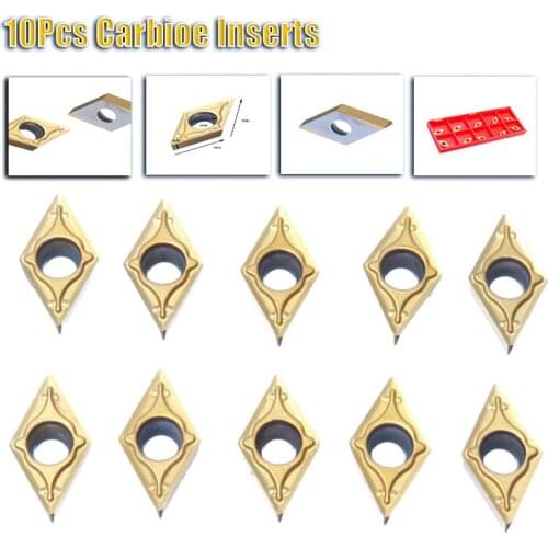 10Pcs/Set DCMT070204 YBC251 Carbide Inserts For CNC Lathe Turning Tool Boring Bar Cutter Cutting Tool Holder Blades