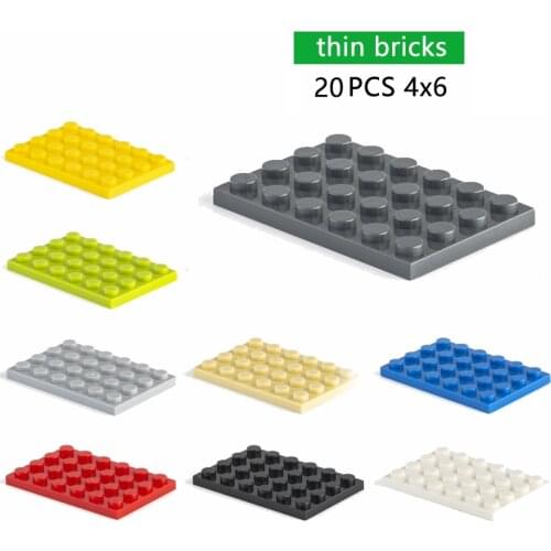 DIY Building Blocks Thin Figures Bricks 20pcs 4x6 Dots Educational Creative Size Compatible With Other Brand Toys for Children