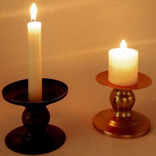 Wrought Iron Gold Candle Holder Decoration Home Living Room Dining Table Candlesticks Wedding Party Home Decoration Craft