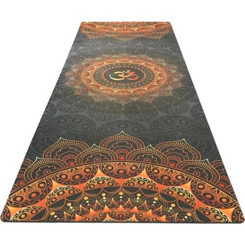 Dark Printing Yoga Fitness Mat Suede Rubber Non-slip Health Yoga Flower Mat Factory Outlet Practice Mat with Ncie Design