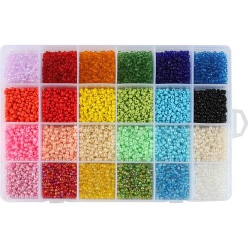 L5YA DIY Crafts Colors Glass Seed Beads for Jewelry Making Kit Bracelet Key Chains