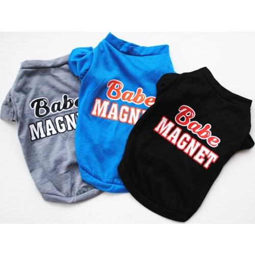 Printed Summer Pets Tshirt Puppy Dog Clothes Pet Cat Vest Cotton T Shirt Pug Apparel Costumes Dog Clothes