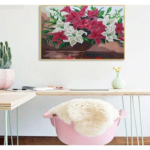 5D Modern Special-shaped Diamond Painting Part Drill Flower Diamond Embroidery Mosaic Kit Home Decor Bead Art DIY Gift