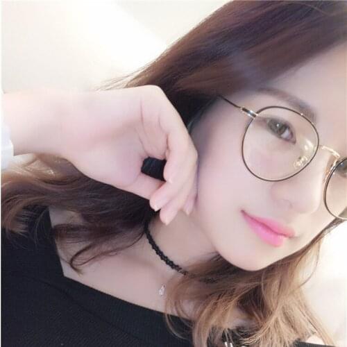 Retro Round Metal Eyeglasses Frame Women Men Optical Pearl Temple Net Glasses Myopia Elegant Temperament Computer Glasses 6809