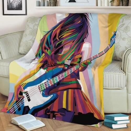 BASS PLAYER GIRL TOMOMI 3D Print Plush Blanket Throw On Sofa Home Decor Soft Warmth Washable Nap Blanket Dropshipping