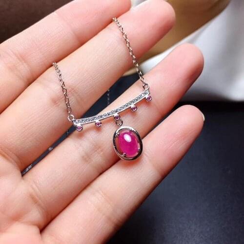 Ruby Pendant Natural And Real Ruby Necklace 925 sterling silver Fine jewelry Ruby Pendant