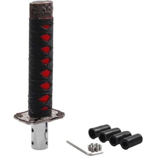 Universal Samurai Sword Gear Shift Knob Shifter Katana Metal Black+Red 15cm