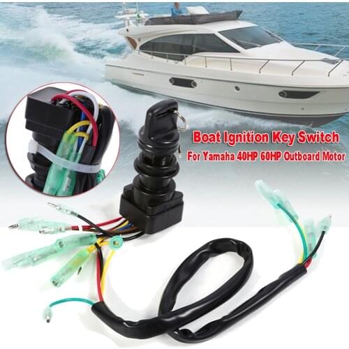 Universal Boat Ignition Key Switch Assembly For Yamaha 40HP 60HP Outboard Motor Replace 703-82510-42-00/703-82510-43-00 Marine