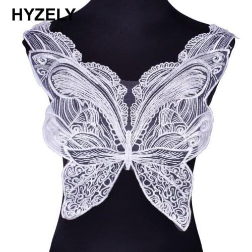 Embroidered Neckline Collar White Butterfly Clothes Trim Sewing Applique Embellishments Vintage Trims Apparel Fabric Patches