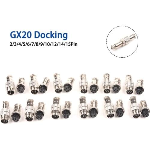 1Set GX20 Butt type Aviation Connector 2/3/4/5/6/7/8/9/10/12/14/15 Pin Docking Electric Wire Connectors Plugs Sockets Connector
