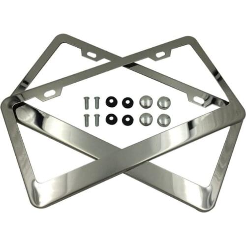 1pair Stainless steel car license plate Rack frame License plate explosion Modified car License plate hxh