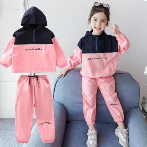 Children Suit Girls Fashion Clothes Suit Spring Autumn Girls Casual Sports Sets Thin Long-sleeve Blouses + Pants Suit 3 -12 Year