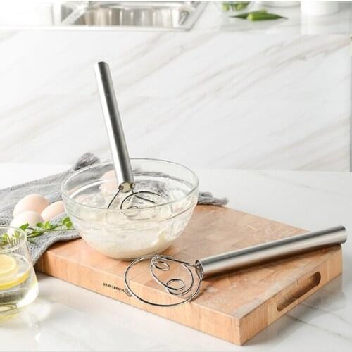 3PC Handle Mixer Egg Beater Kitchentools Cake Dessert Stainless Steel Mixing Handle Mixer Egg Beater Set Kitchen Mixing Supplies