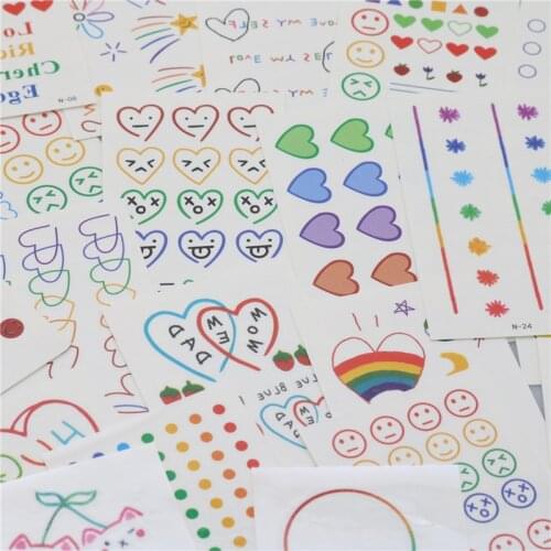 30 Pcs Children Cute Creative Tattoo Stickers Simulation Labels Cover Scar Post It Interesting DIY Decorative Sticker Stationery