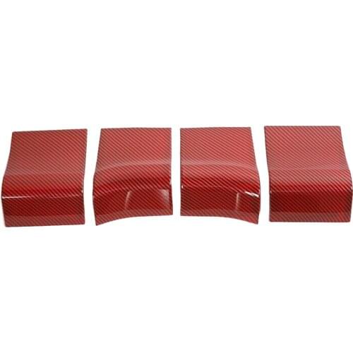 4pcs/Set ABS Red Interior Door Handle Panel Cover Trim Carbon Fiber Style Fit for Ford F150 2015 2016 2017 2018 2019 2020 2021