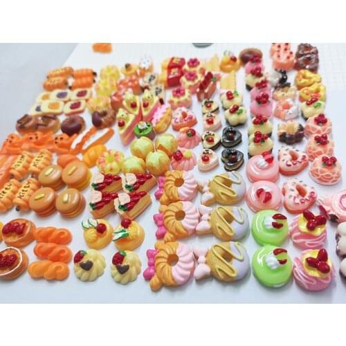6/10/20pcsDollhouse Miniature Food Fries Cake Bread Afternoon Tea Dessert for Barbies Blyth Doll Housep Kitchen Furniture Toy