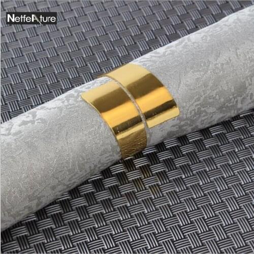 6Pcs Gold/Silver Metal Napkin Rings Napkin Buckle For Banquet Wedding Hotel Restaurant Dinner Table Decoration Serviette Holder
