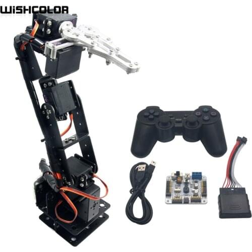 6D-3U-S Robot 6 DOF Aluminium Clamp Claw Mount kit Mechanical Robotic Arm & 6pcs MG996R Servos & Metal Servo Horn