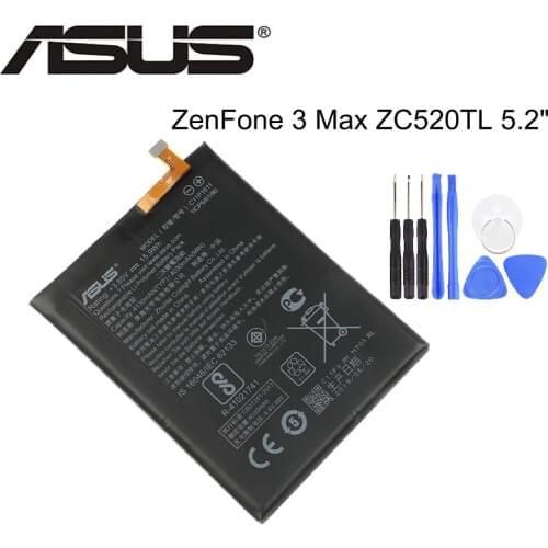 ASUS Original Battery For ASUS Zenfone 3 Max Z3 Max ZC520TL X008DB 3 X008 X008D Z01B High Capacity C11P1611 4130mAh+Tools