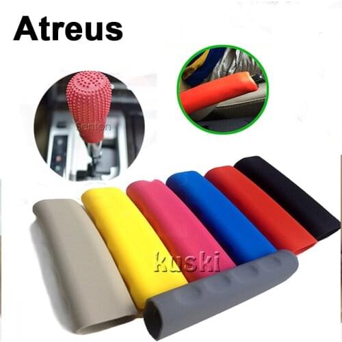 Atreus Silicone Non-slip Car Hand Brake Gears Shift Knob Cover For Mitsubishi ASX Suzuki Subaru Acura Jeep Renegade Fiat Hyundai