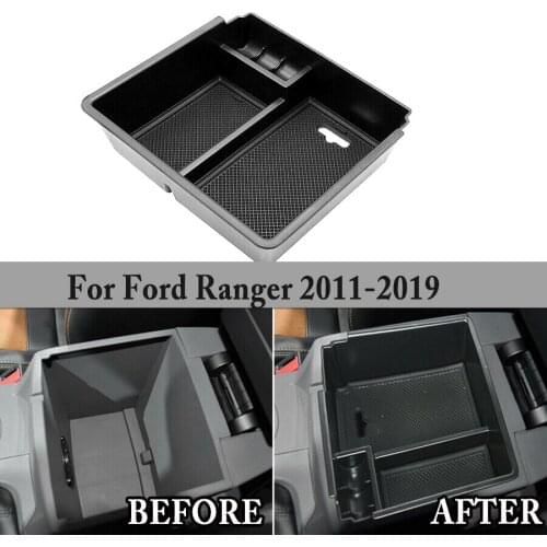 Car Armrest Center Console Storage Box Tray Case Bin For Ford Ranger 2012-2019 Holder Tray Car Organizer Accessories