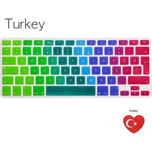 Laptop keyboard cover for macbook air 13 pro 15 inch A1466 A1502 A1278 A1398 EU Silicon Turkey Keyboard Cover protective film