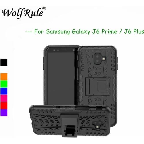 Case For Samsung Galaxy J6 Plus Cover Dual Layer Armor Silicone Back Case For Samsung J6 Prime Phone Holder Stand Shell J6 Plus