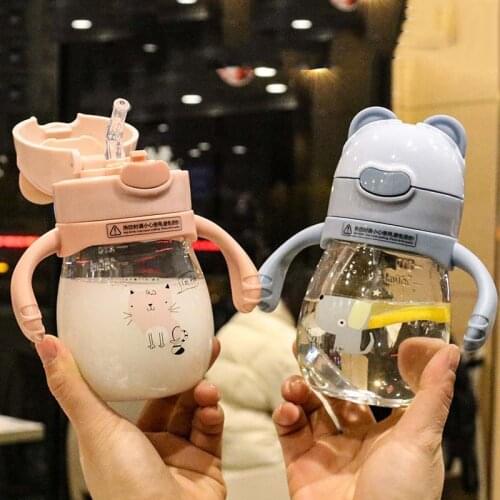 270ML Kids Water Cup Creative Cartoon Baby Feeding Cups With Straws Leakproof Water Bottles Outdoor Portable Childrens Cups