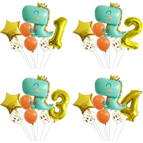 Dinosaur Birthday Party Aluminum Foil Number Balloon Dinosaur Balloon Childrens Wild Animal Jungle Party Baby Shower Decoration