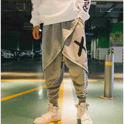 Mens Casual Harem Pants Mens Sweatpants Male Hip Hop Joggers Elastic Waist Loose Trousers Boys Plus Size Jogger Men Bottoms