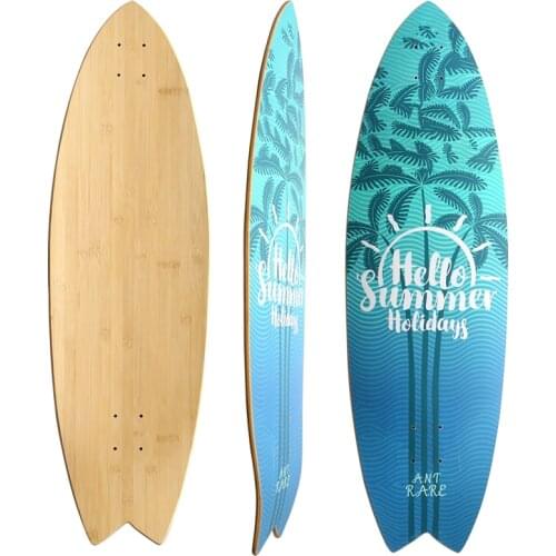 Land Carver Surf Skateboard Deck Only Carbonized Bamboo Fiber Glass New Concave Design
