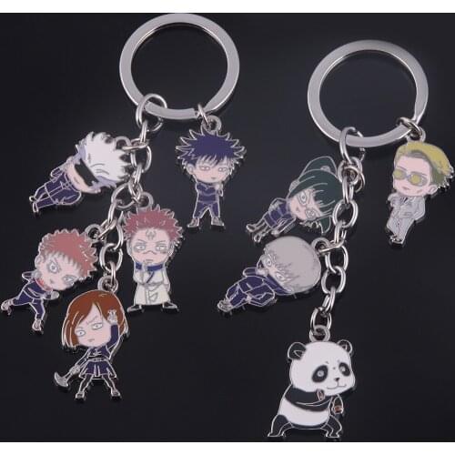Jujutsu Kaisen Yuji Itadori Fushiguro Megumi Panda Gojo Satoru Kugisaki Nobara Toge Inumaki Zenin Maki Enamel Keychain Key Chain