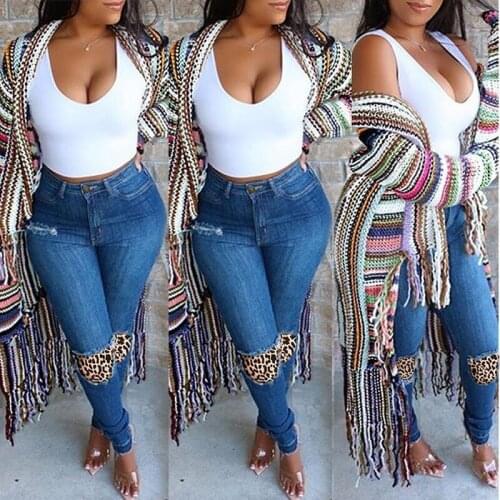 European and American Fashion Stitching Denim Cool Trendy Denim Trousers