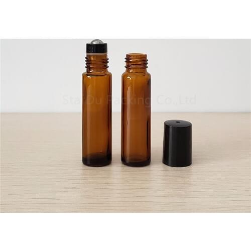 10ml Amber Roll On Perfume bottle, 10cc Amber Essential Oil Rollon bottle, Small Glass Roller Container 500pcs/lot